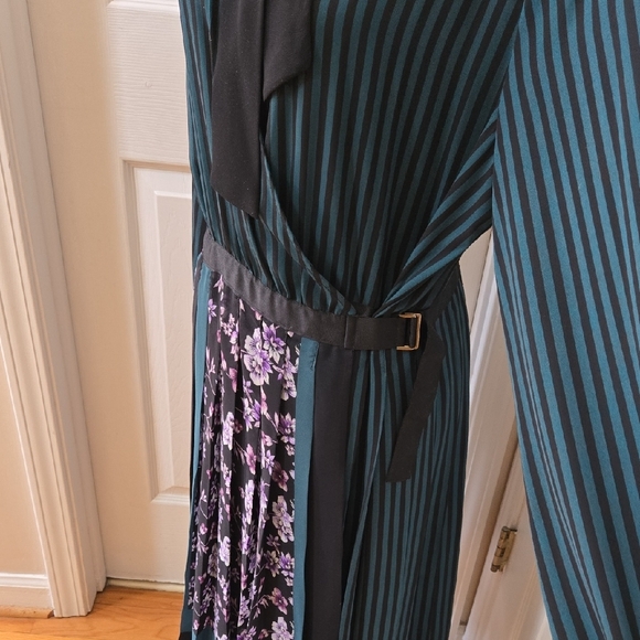 Eva Mendes for New York & Company Teal and Black Striped Dress - Picture 3 of 12